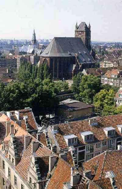 Stettin, Blick vom Schloss-Turm auf Jacobikirche